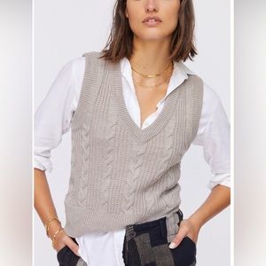 Anthropologie Cable Knit Sweater Vest - L
